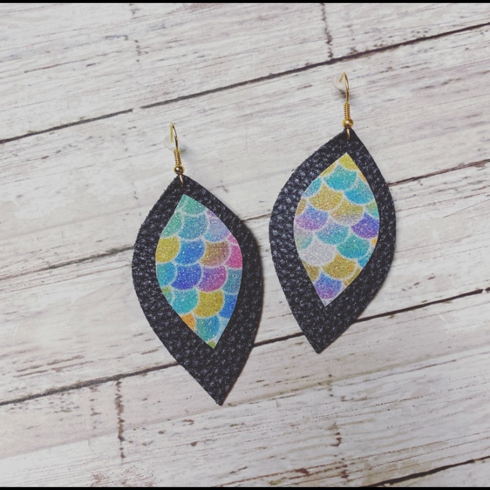 4/$15 Mermaid 🧜‍♀️ Faux Leather Earrings